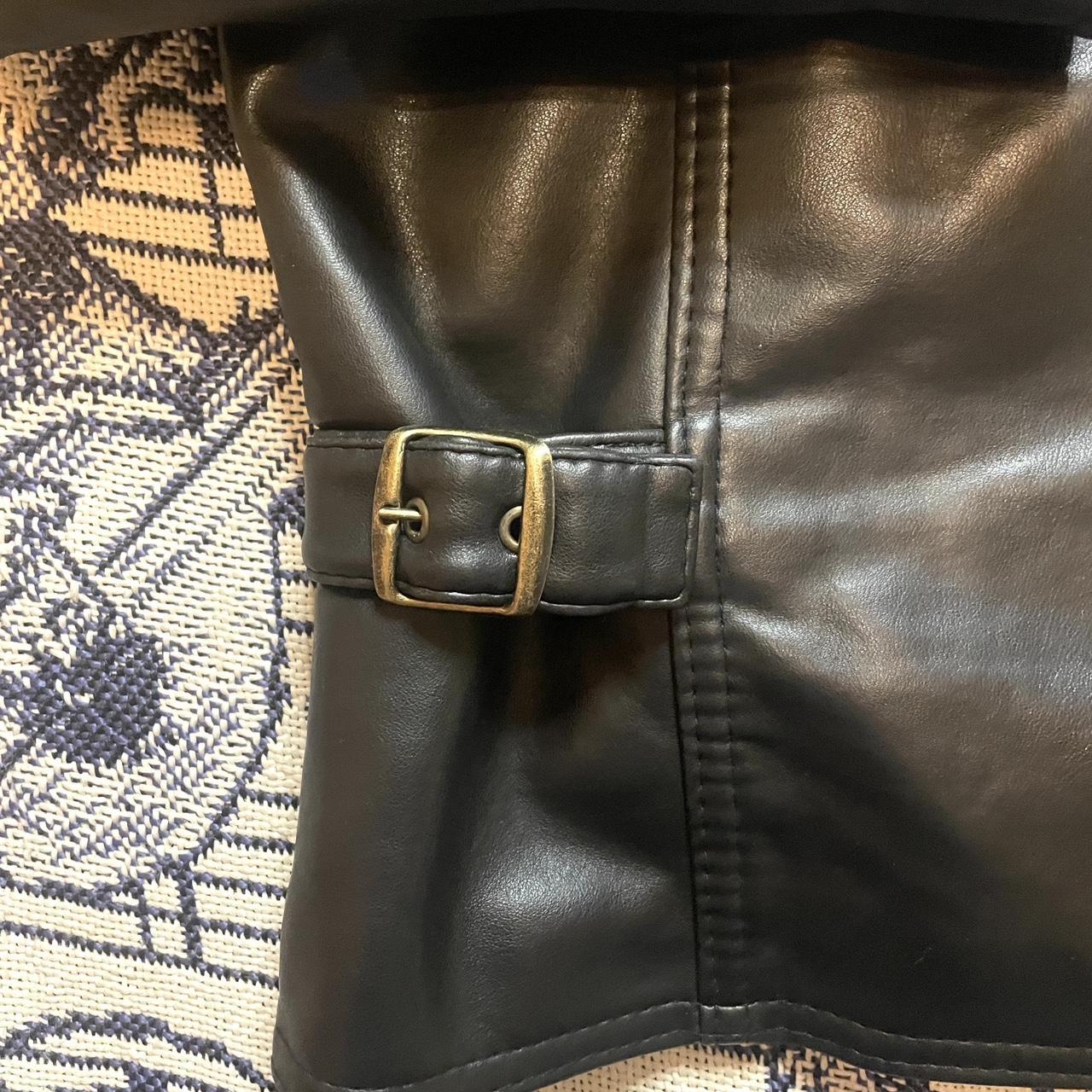 Vintage 1990s Armani Collezioni Vegan Faux Leather Jacket with Leather Trim Made in Italy •