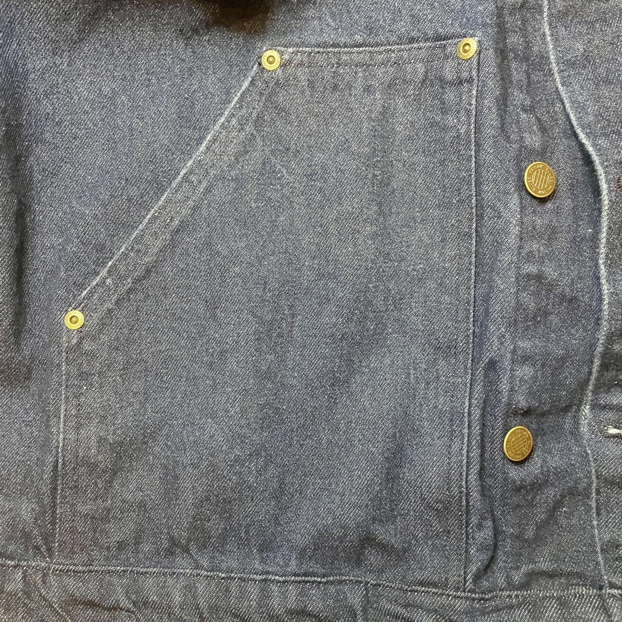 Vintage 1980s Prison Blues Denim Chore Coat Made by Inmates made in USA •