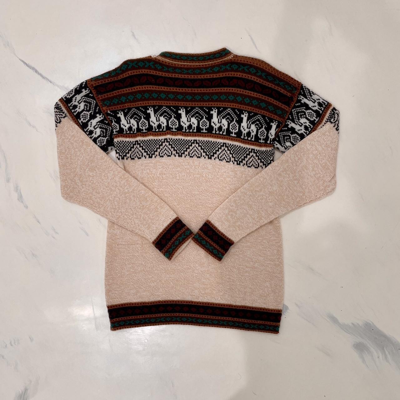 Vintage 1980s Handmade Llama Cashmere Sweater made in USA