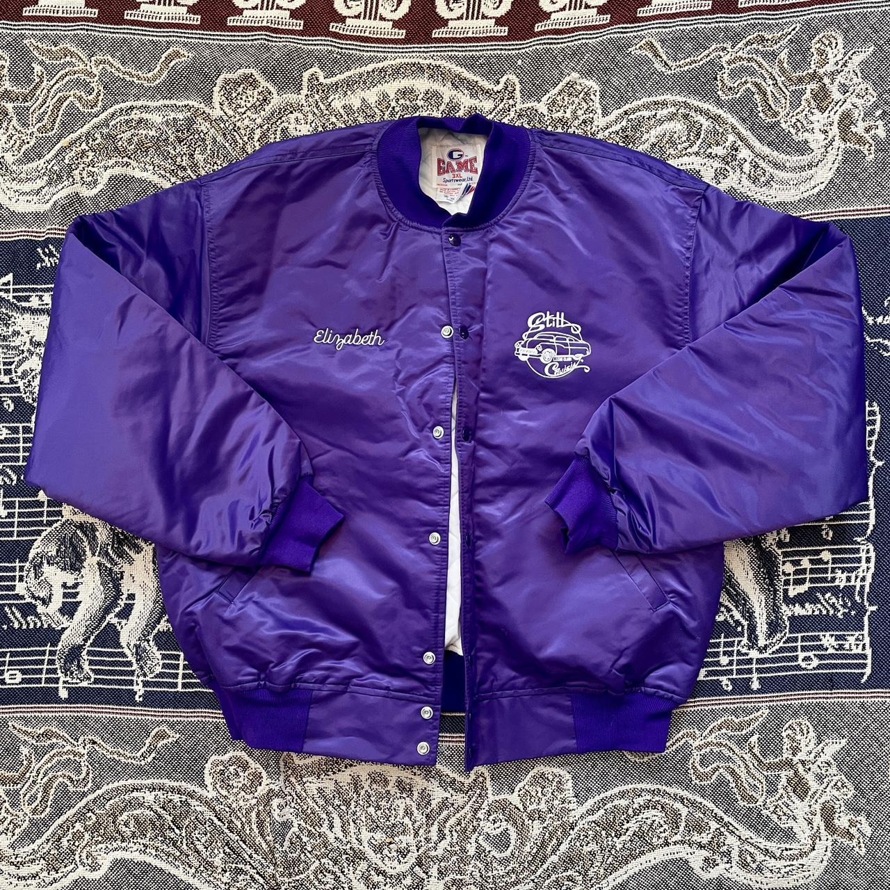 Vintage 1980s Long Island Car Club “Still Cruisin’” Varsity Outer Shell Jacket w/ Name Embroidered on GAME Sportswear Tag Made in USA