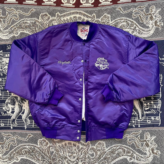 Vintage 1980s Long Island Car Club “Still Cruisin’” Varsity Outer Shell Jacket w/ Name Embroidered on GAME Sportswear Tag Made in USA