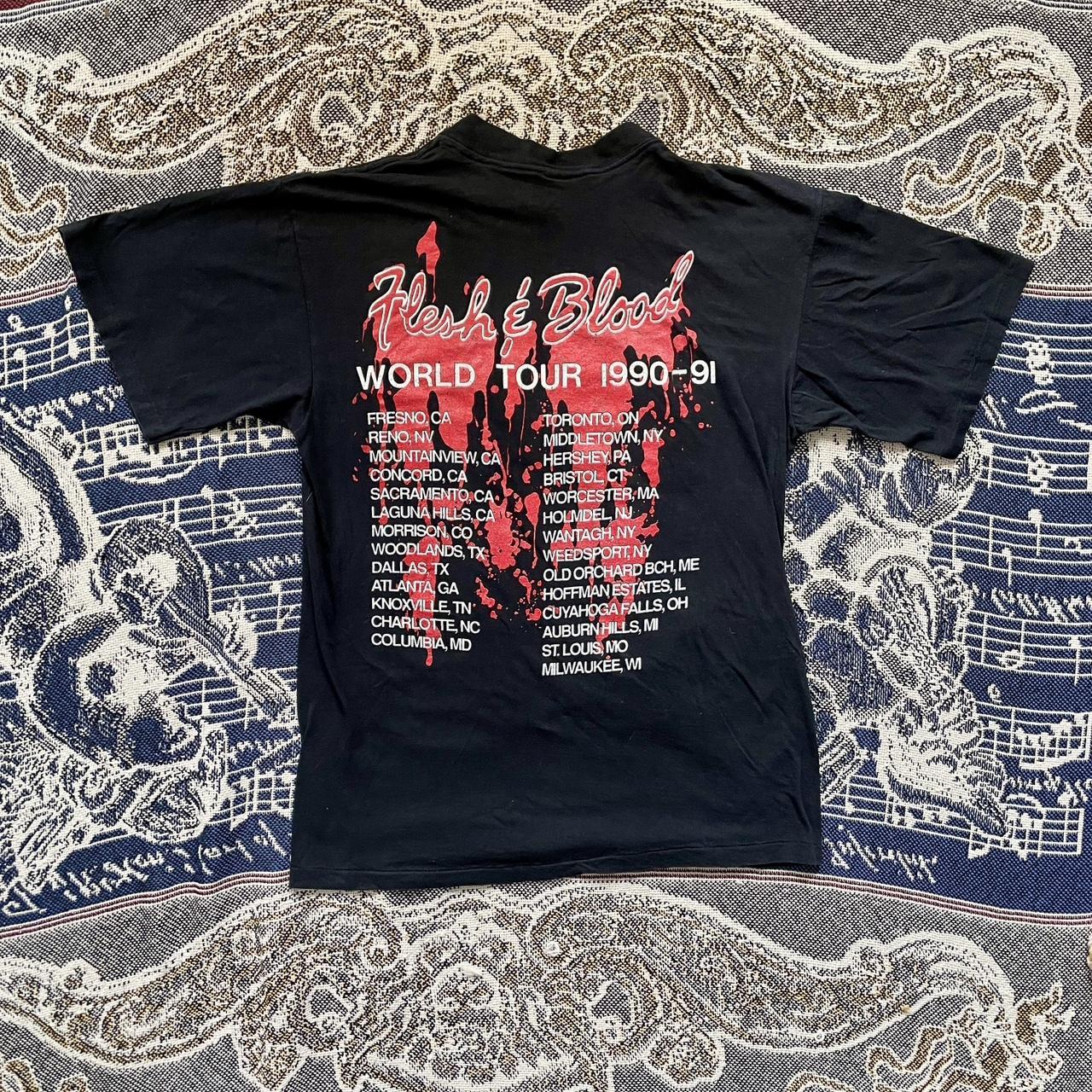 Vintage 1990 Poison Flesh & Blood World Tour 1990-1991 on The Brockum Collection Tag Made in USA Single Stitch *GRAIL NO DRYROT* •