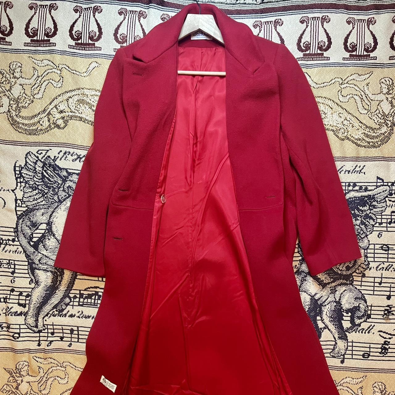 Vintage 1970s J.G.HOOK Double Breasted 100% Wool Trench Coat Made in USA ILGWU Union Made
