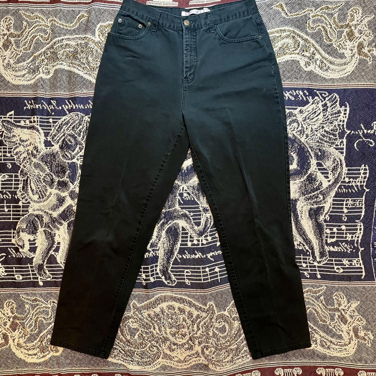 Vintage 1990s Bill Blass Black Denim Jeans 100% Cotton •