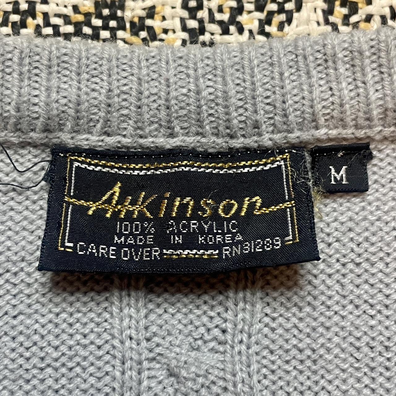 Vintage 1980s Atkinson Acrylic Grey Sweater Vest •