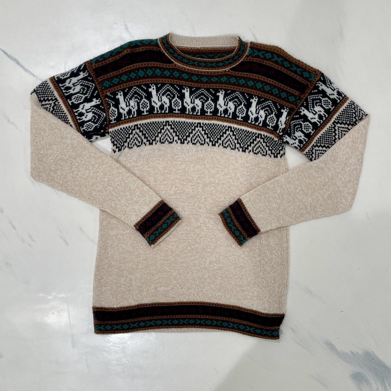Vintage 1980s Handmade Llama Cashmere Sweater made in USA