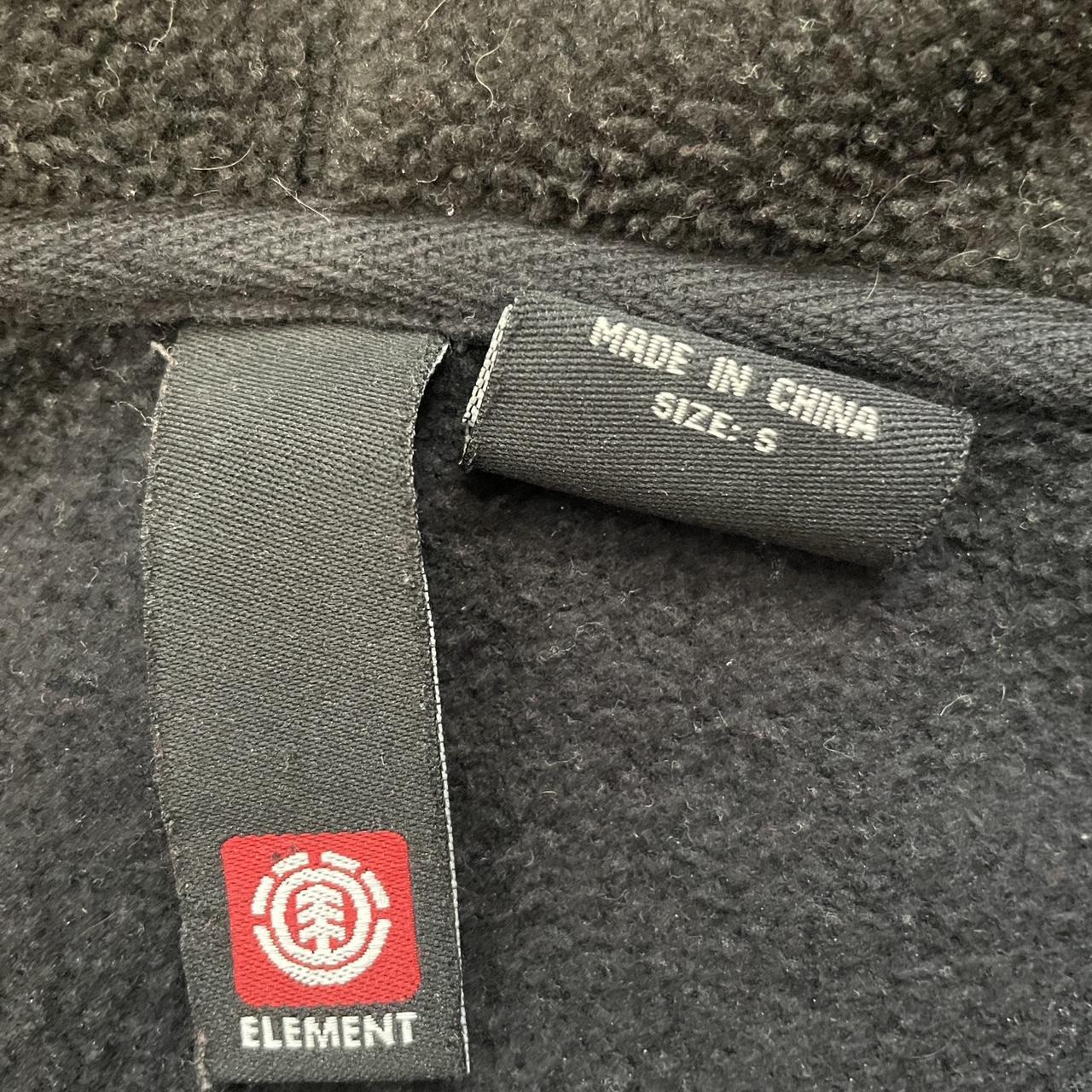Y2K Element Heavyweight Fleece Lined Zip-Up Snowboarding Sweatshirt w/ Center Logo & Thumb Holes •