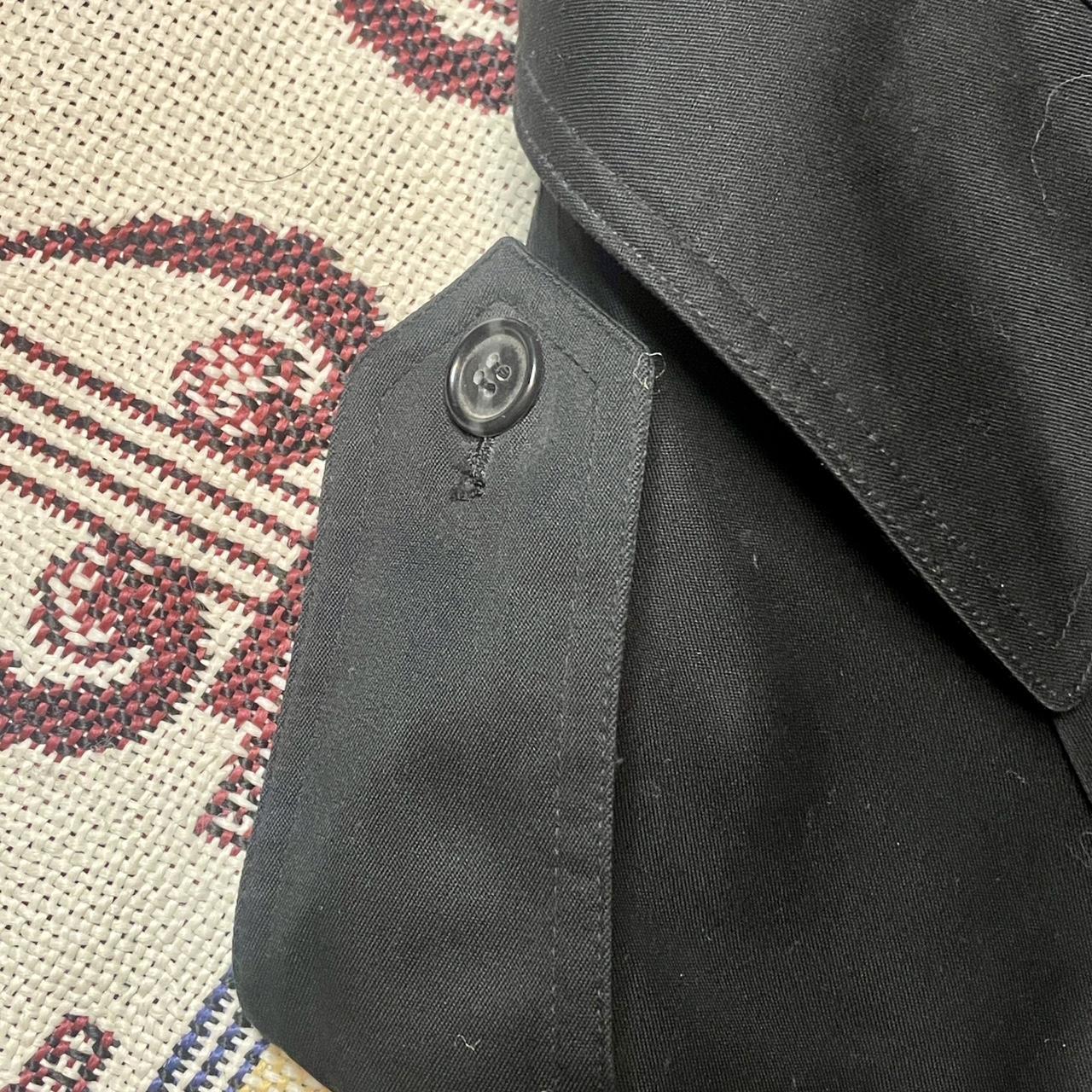 Vintage 1970s Honeywell & Todd Black Trench Coat w/ Belt & Buckles Made in Korea •