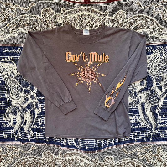 Vintage Y2K Gov’t Mule Band Tee w/ front & sleeve flame hits •
