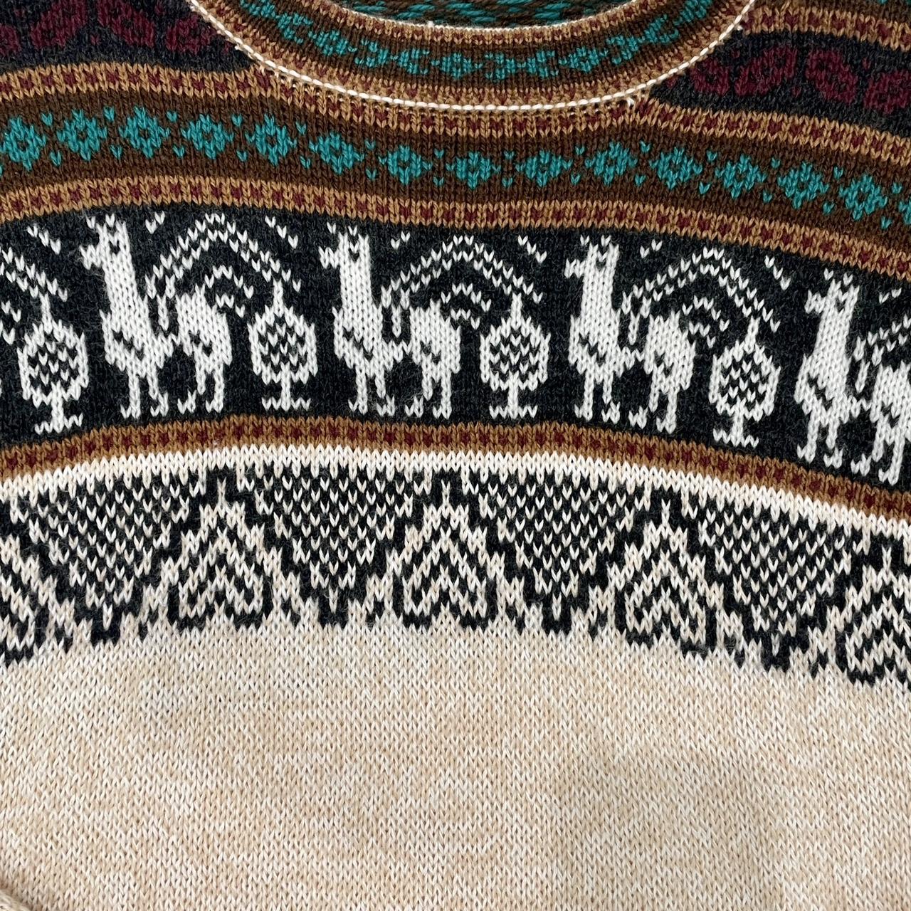 Vintage 1980s Handmade Llama Cashmere Sweater made in USA