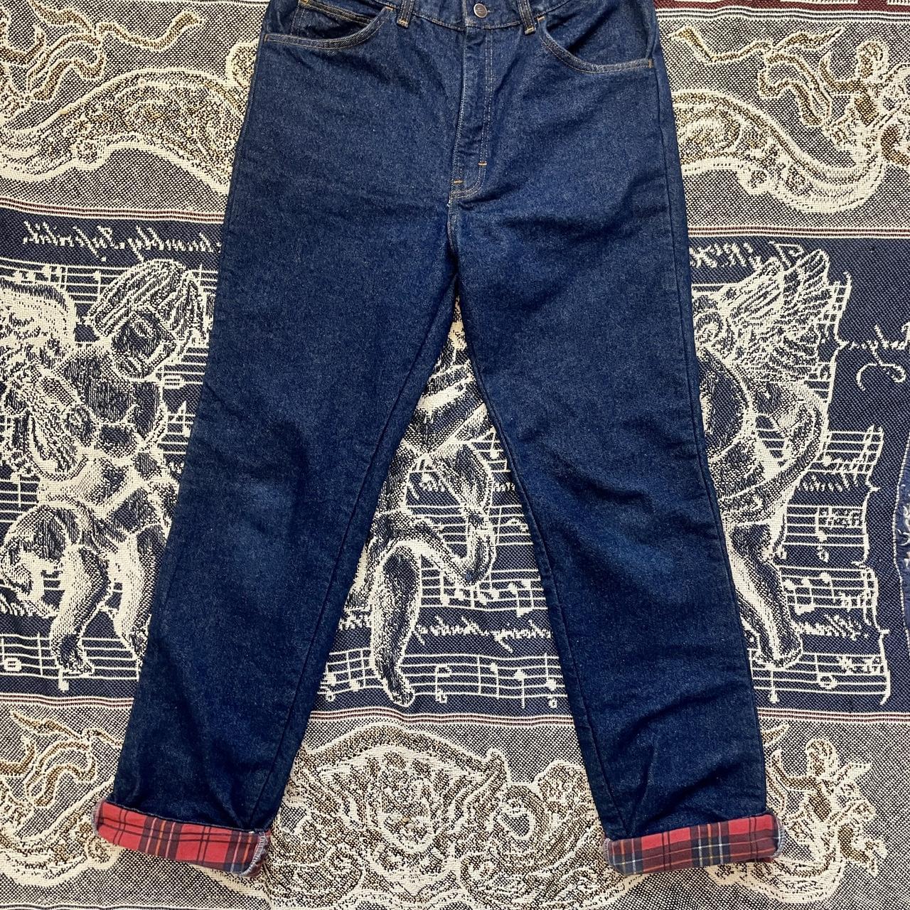 Vintage 1970s Dickies Flannel Lined Faded Denim Jeans w/ Talon 42 Zipper