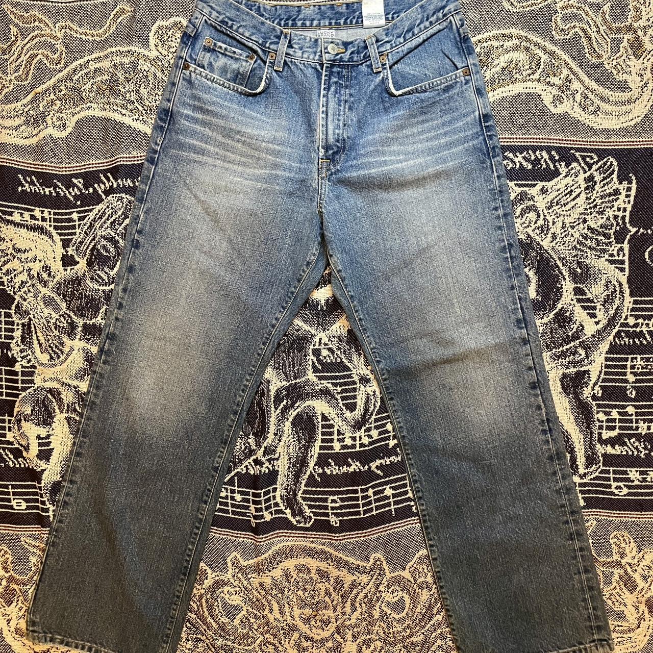Vintage 1990s Lucky Brand Dungarees Denim Jeans “165 Straight Leg Zipper Fly” Fit Made in USA