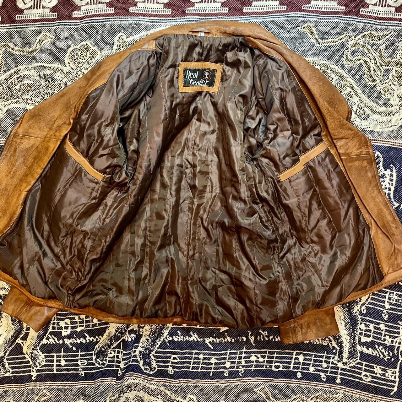Vintage 1970s Handmade RL Real Leather Motorcycle Jacket w/ waffle stitching •