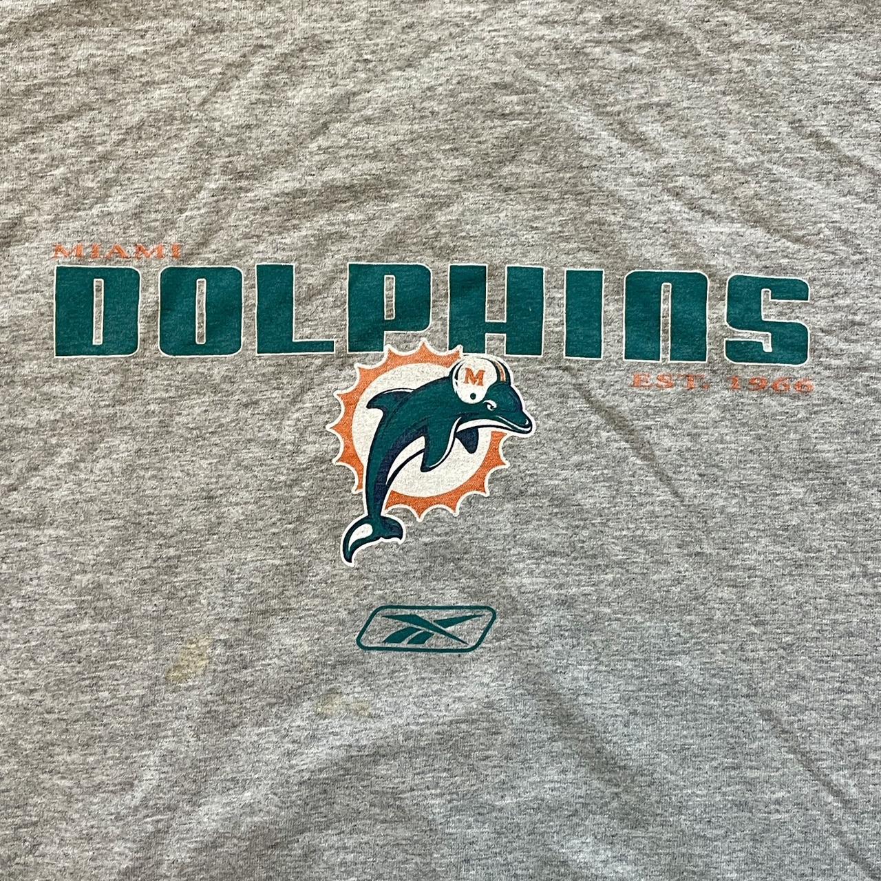 Vintage Y2K 2000s Miami Dolphins Tee Shirt on Reebok Tag •