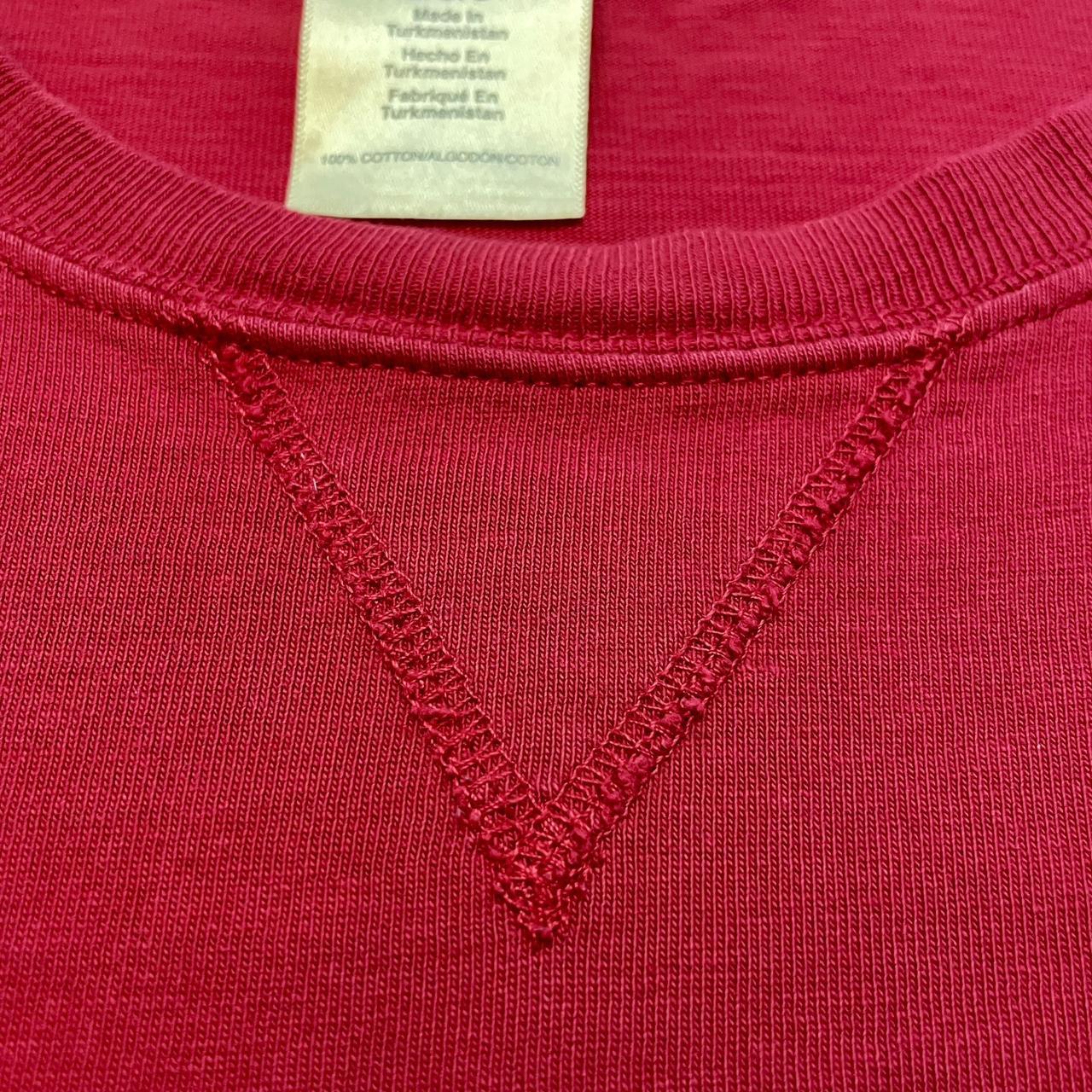 Vintage 1990s Russell Athletic Red Blank V-Stitch Tee Shirt •