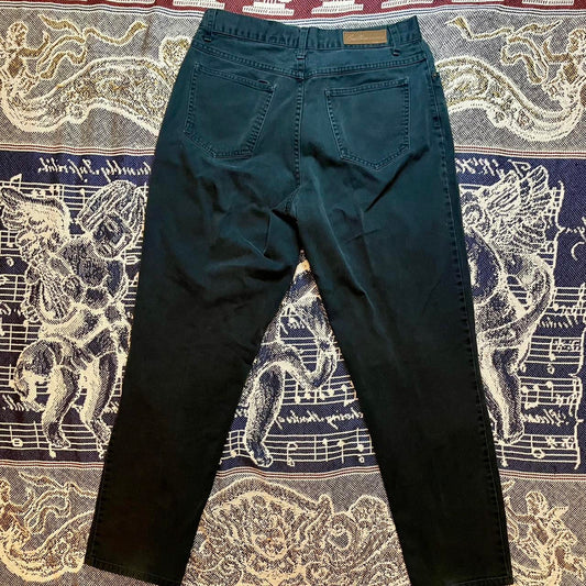 Vintage 1990s Bill Blass Black Denim Jeans 100% Cotton •