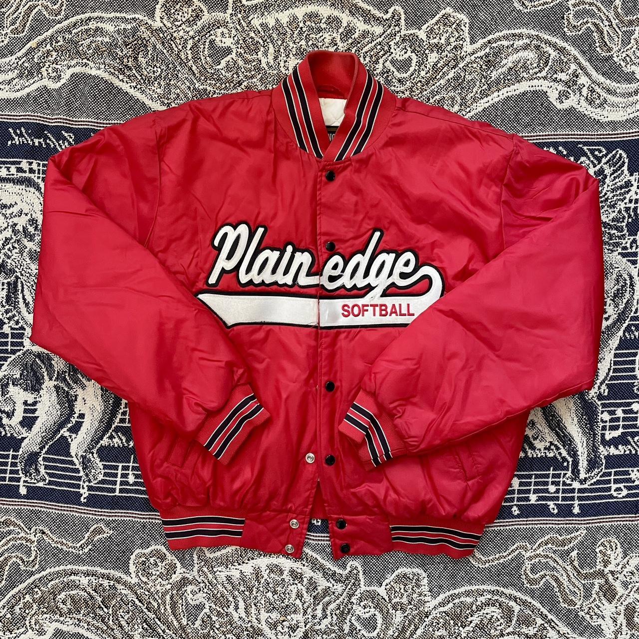 Vintage 1990s Plainedge Softball Varsity Jacket on Rennoc Tag •