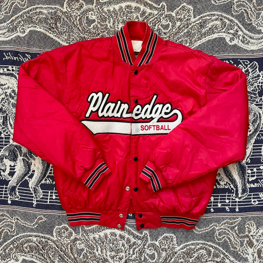 Vintage 1990s Plainedge Softball Varsity Jacket on Rennoc Tag •