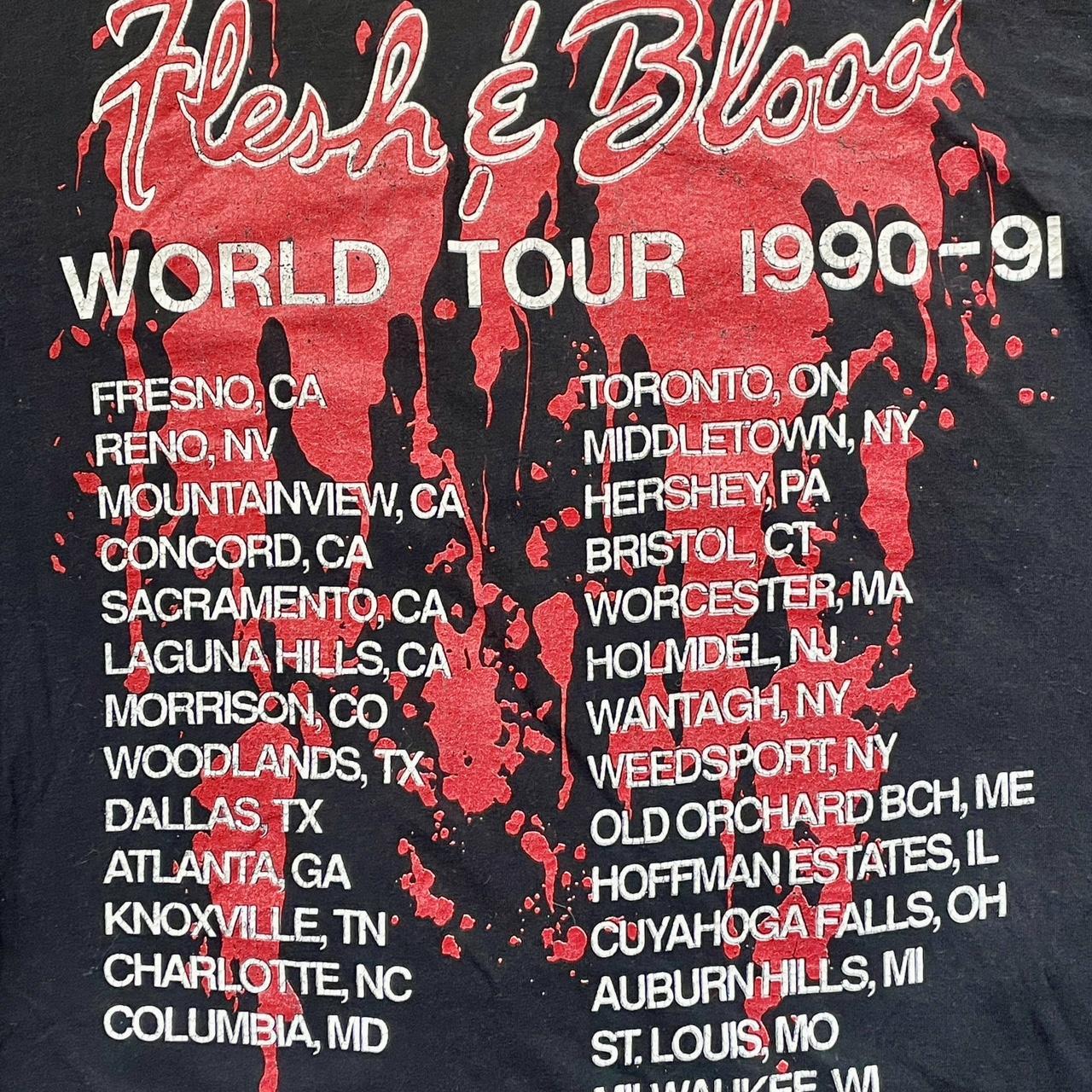 Vintage 1990 Poison Flesh & Blood World Tour 1990-1991 on The Brockum Collection Tag Made in USA Single Stitch *GRAIL NO DRYROT* •