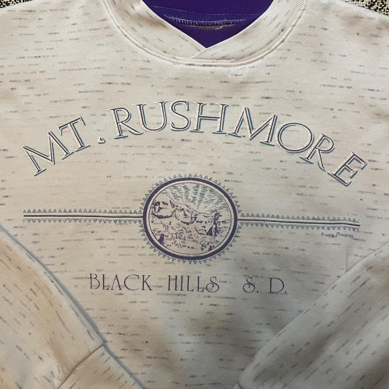 Vintage 1990’s Mount Rushmore Black Hills South Dakota Double Collared & Sleeved Crew Neck Sweater •