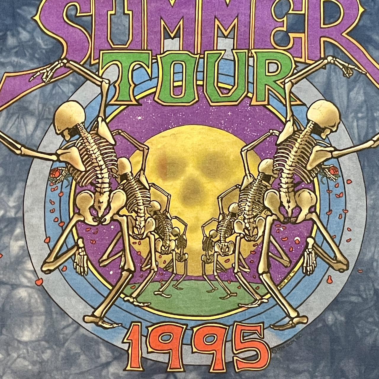 Vintage 1995 Grateful Dead Summer Tour on Liquid Blue Tie-Dye Made in USA Double Stitch •