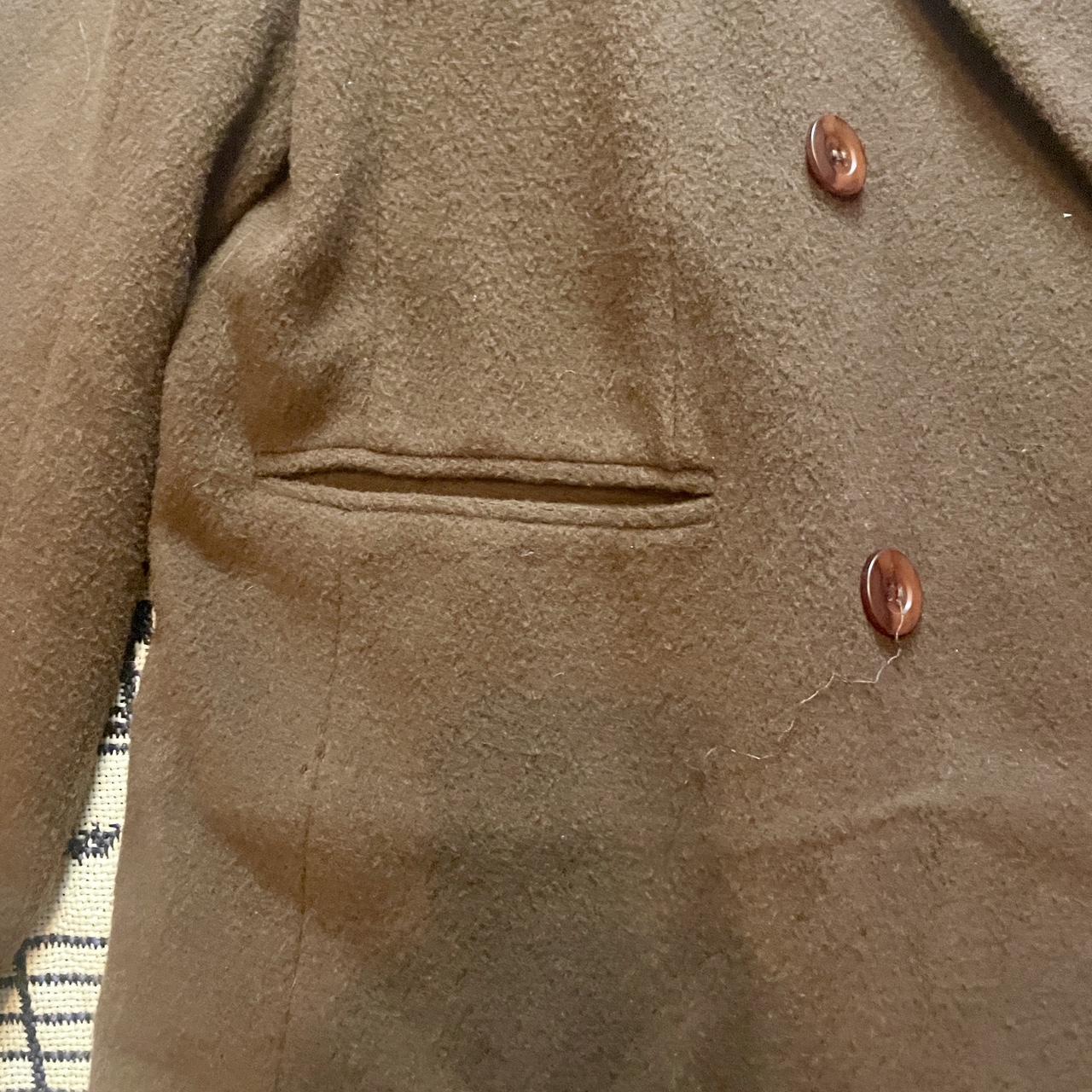 Vintage 1980s Herman Geist Brown Wool Six Button Suit Jacket Blazer •