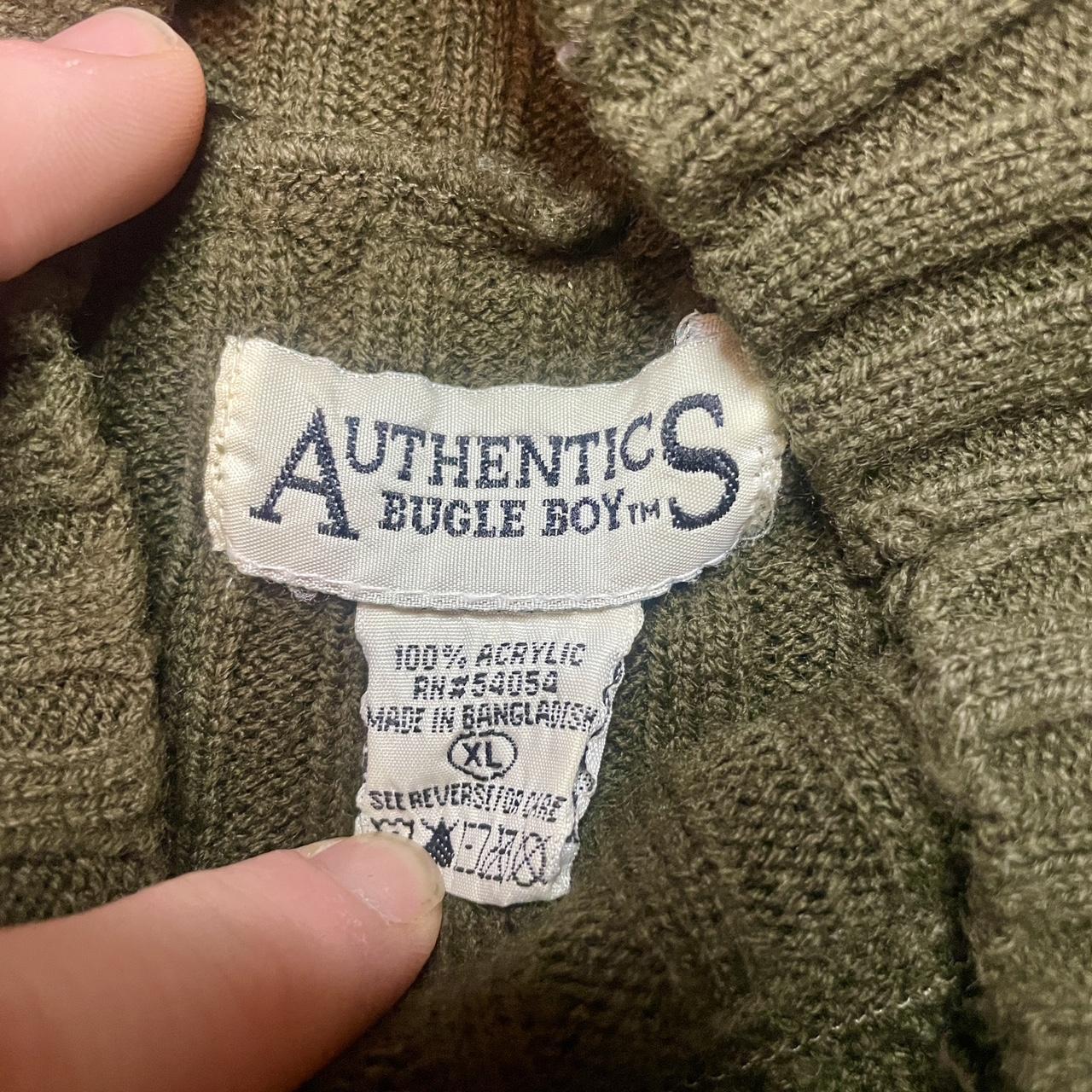 Vintage 90s Bugle Boy Authentics Acrylic Turtle Neck Sweater •