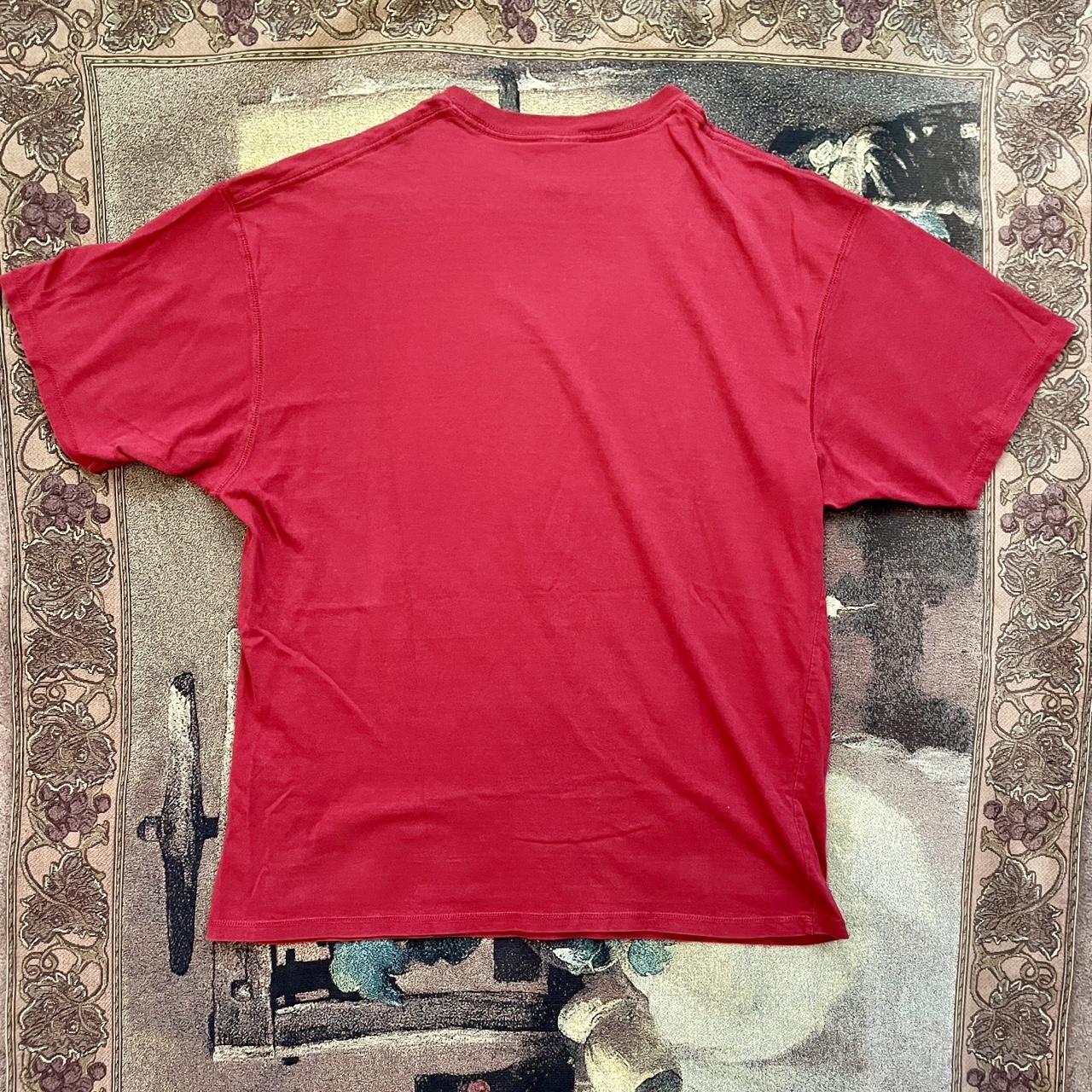 Vintage 1990s Russell Athletic Red Blank V-Stitch Tee Shirt •