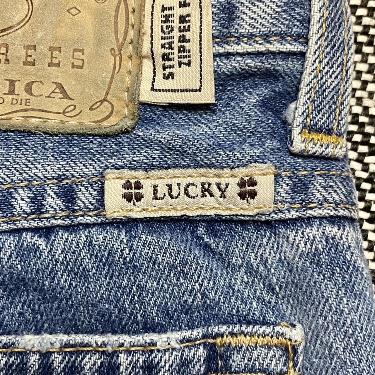 Vintage 1990s Lucky Brand Dungarees Denim Jeans “165 Straight Leg Zipper Fly” Fit Made in USA