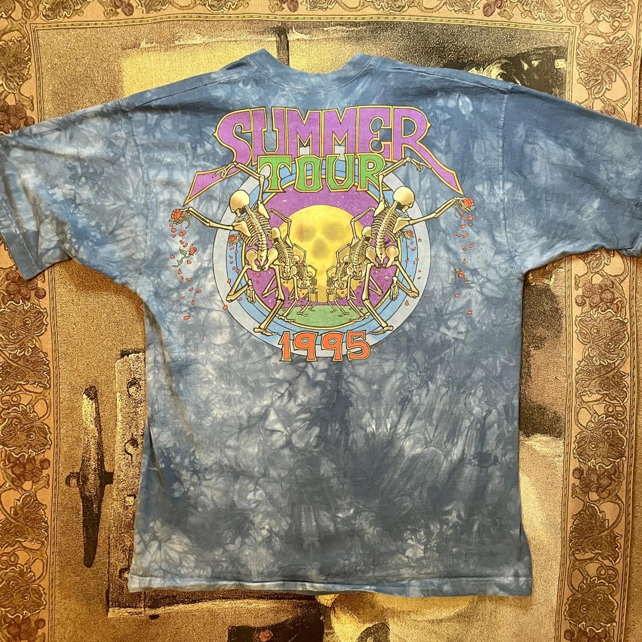 Vintage 1995 Grateful Dead Summer Tour on Liquid Blue Tie-Dye Made in USA Double Stitch •