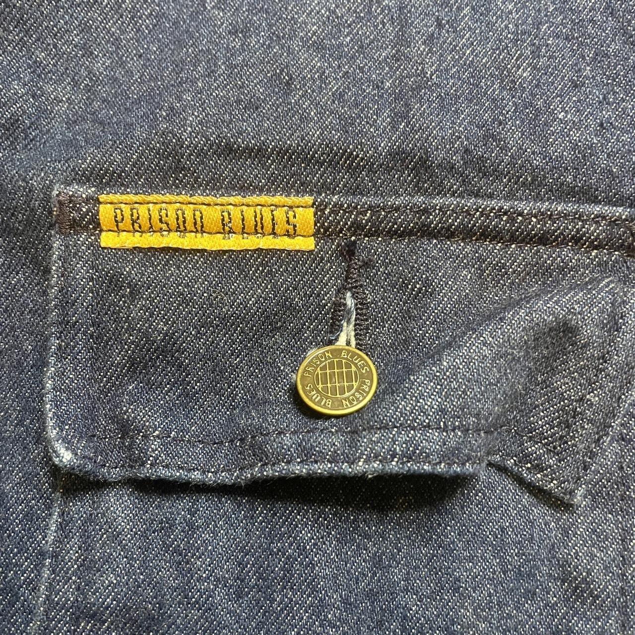 Vintage 1980s Prison Blues Denim Chore Coat Made by Inmates made in USA •
