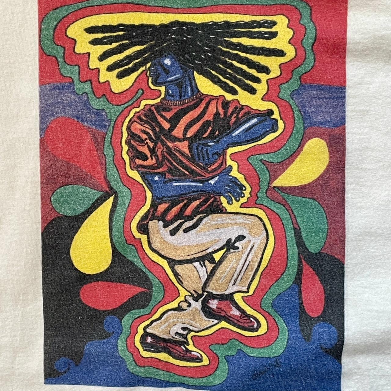 Y2K Dancing Man Artwork Tee-Shirt on Hanes Tag •