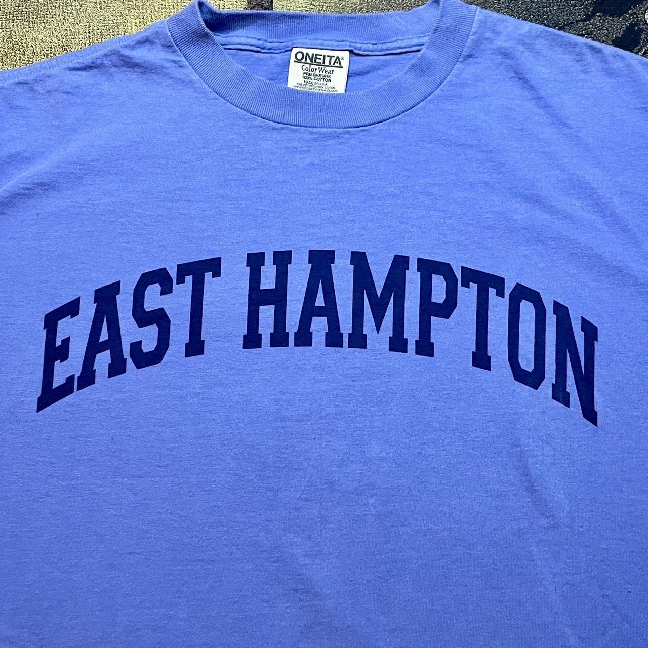 Vintage 1990s East Hampton Single Stitch Tee on Oneita Tag made in USA •