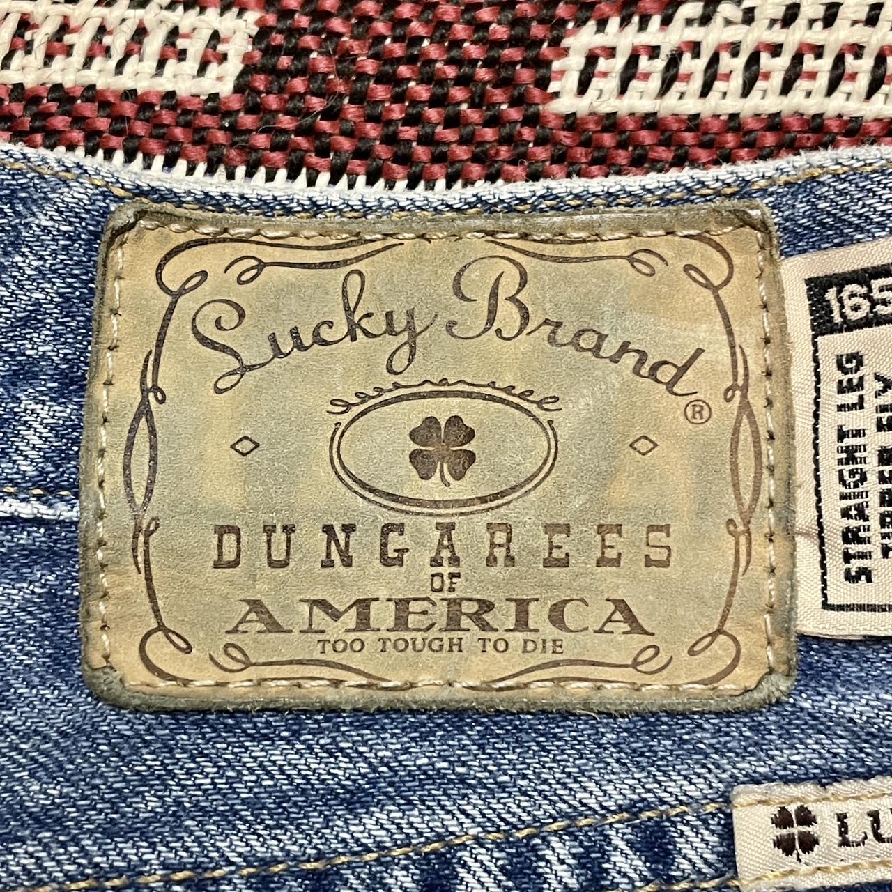 Vintage 1990s Lucky Brand Dungarees Denim Jeans “165 Straight Leg Zipper Fly” Fit Made in USA