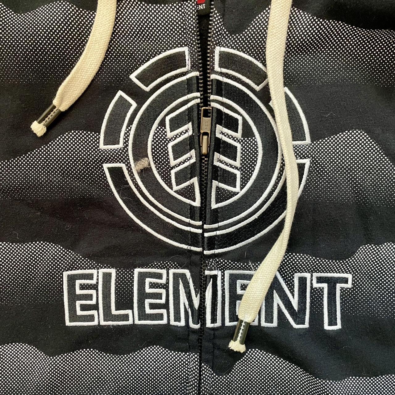 Y2K Element Heavyweight Fleece Lined Zip-Up Snowboarding Sweatshirt w/ Center Logo & Thumb Holes •