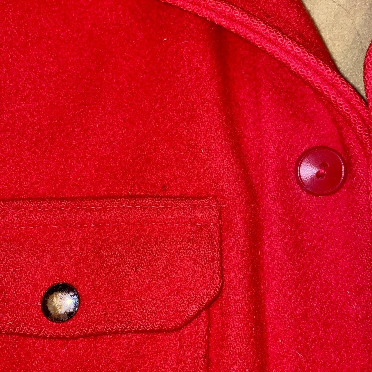 Vintage 1950s Woolrich Mens 46 Cruiser 502 Red Wool Mackinaw Heavy Hunting Jacket •