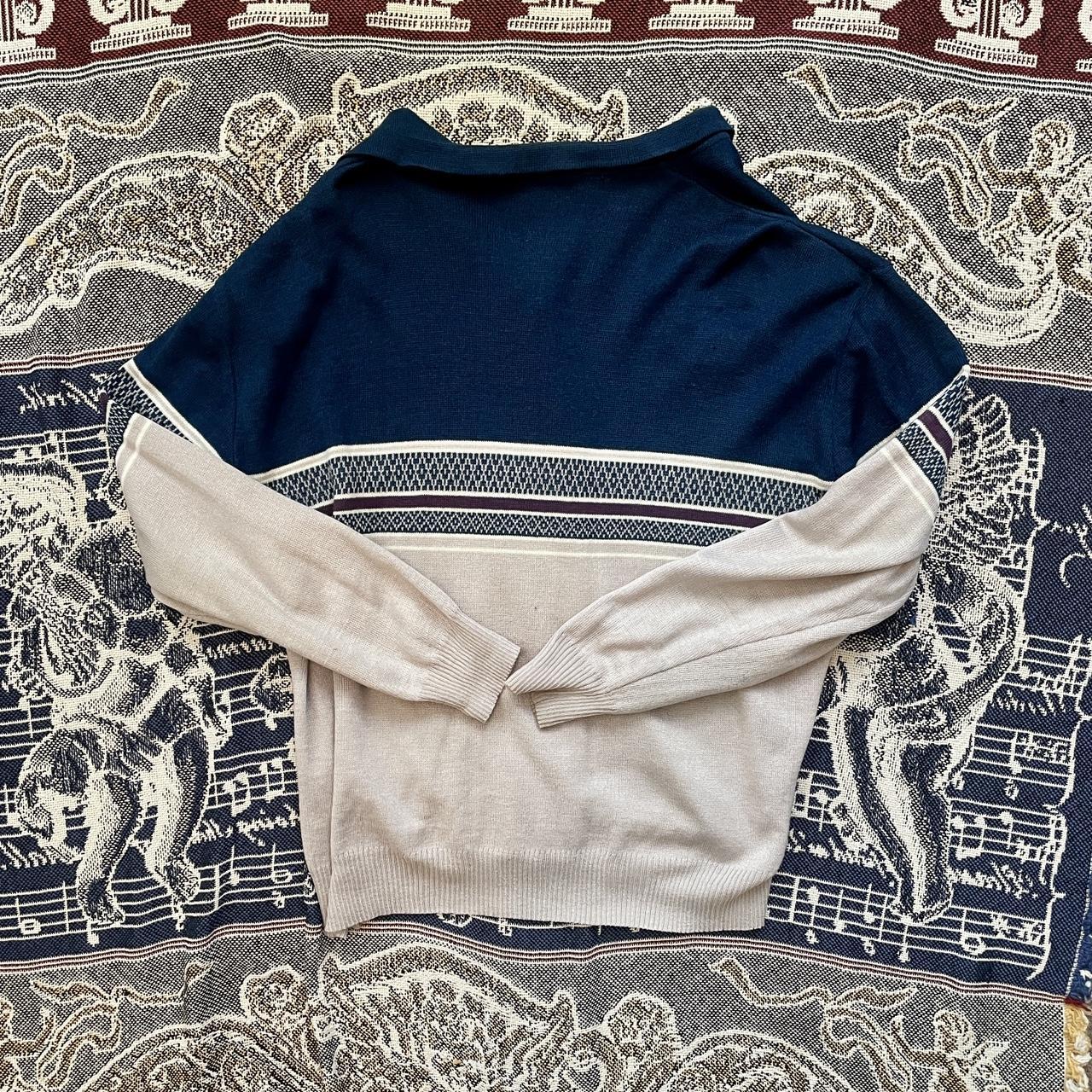 Vintage 1970s Harbor Bay Trading Company 3 Button Collared 100% Acrylic Sweater •