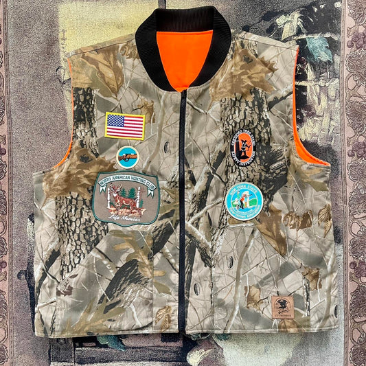 Y2K Real Tree Woodland Camo Hunting Vest •