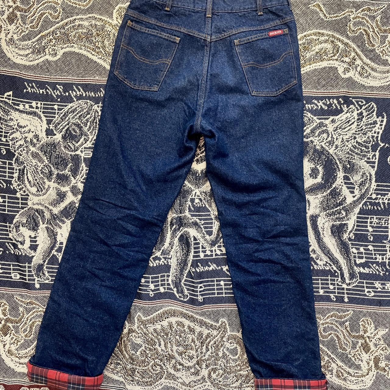 Vintage 1970s Dickies Flannel Lined Faded Denim Jeans w/ Talon 42 Zipper