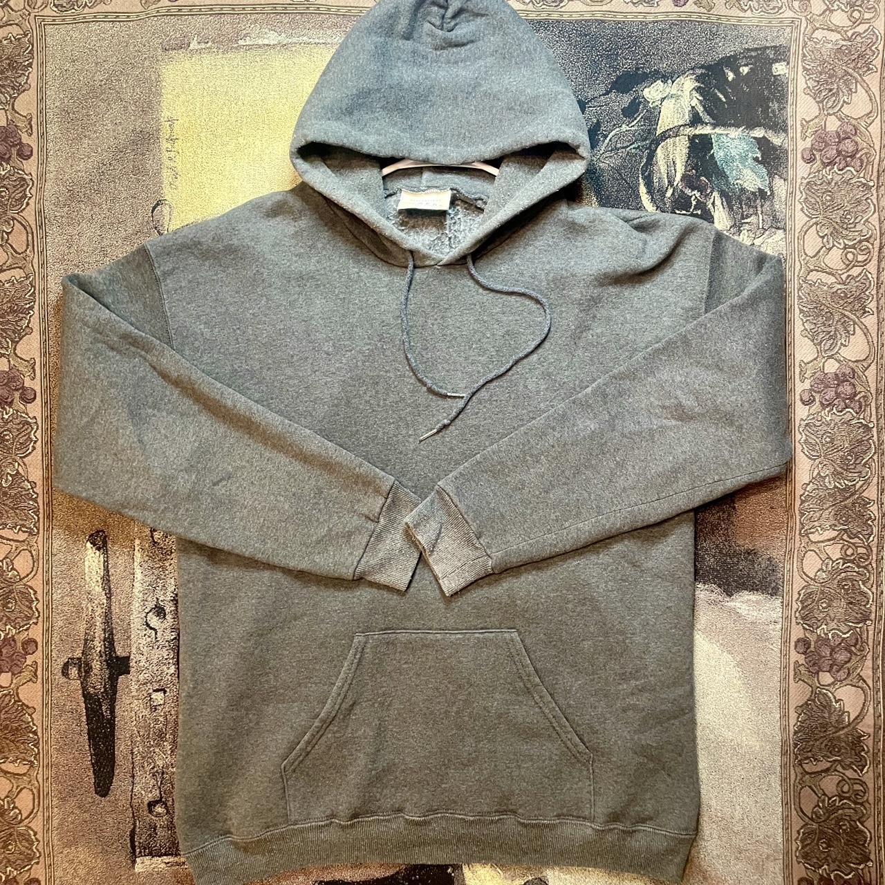 Vintage 80s Heavyweight RIDERS Grey Blank Pullover Hoodie Made in USA •