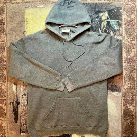 Vintage 80s Heavyweight RIDERS Grey Blank Pullover Hoodie Made in USA •