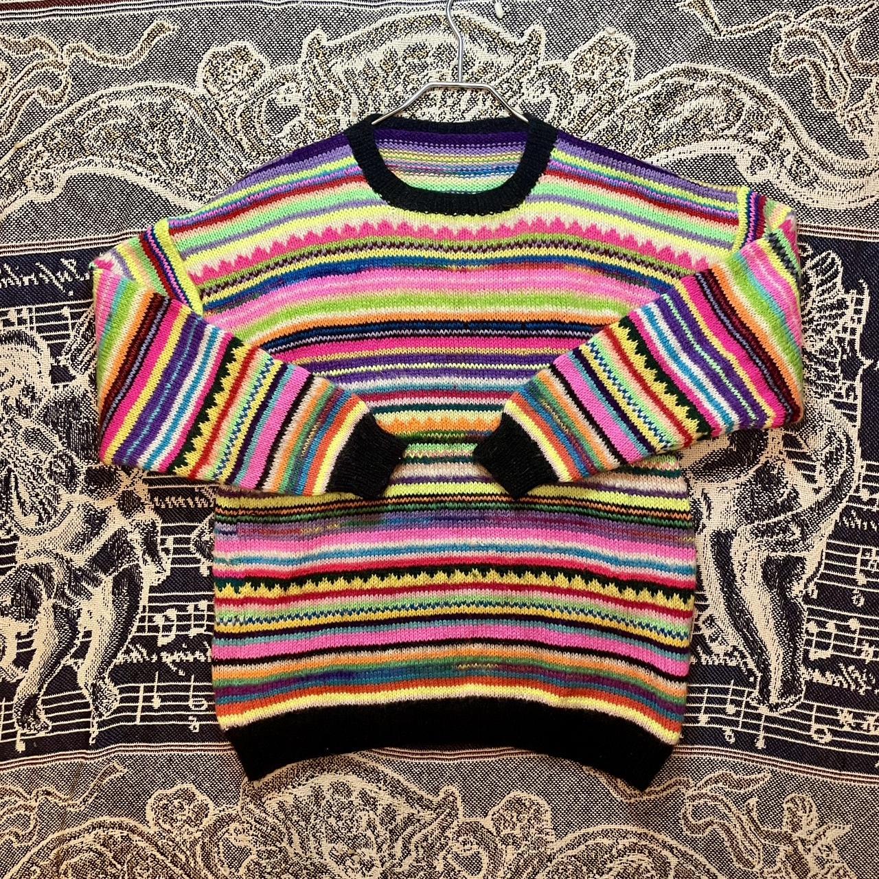 Vintage 1980’s Unique 1of 1 Pattern Handmade Acrylic Yarn Sweater
