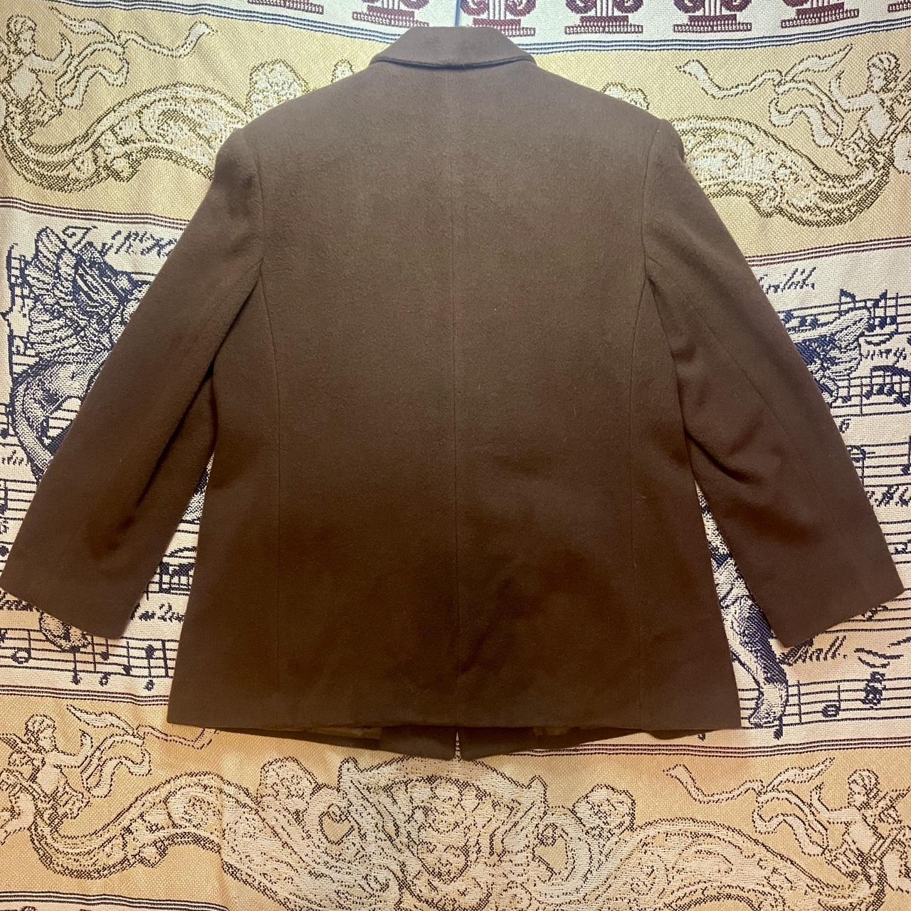 Vintage 1980s Herman Geist Brown Wool Six Button Suit Jacket Blazer •