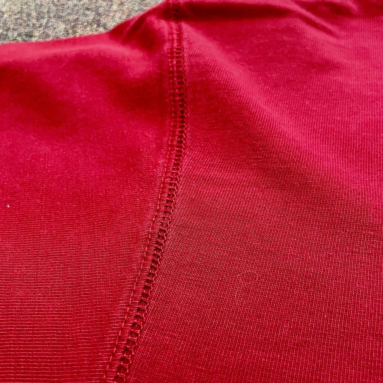 Vintage 1990s Russell Athletic Red Blank V-Stitch Tee Shirt •
