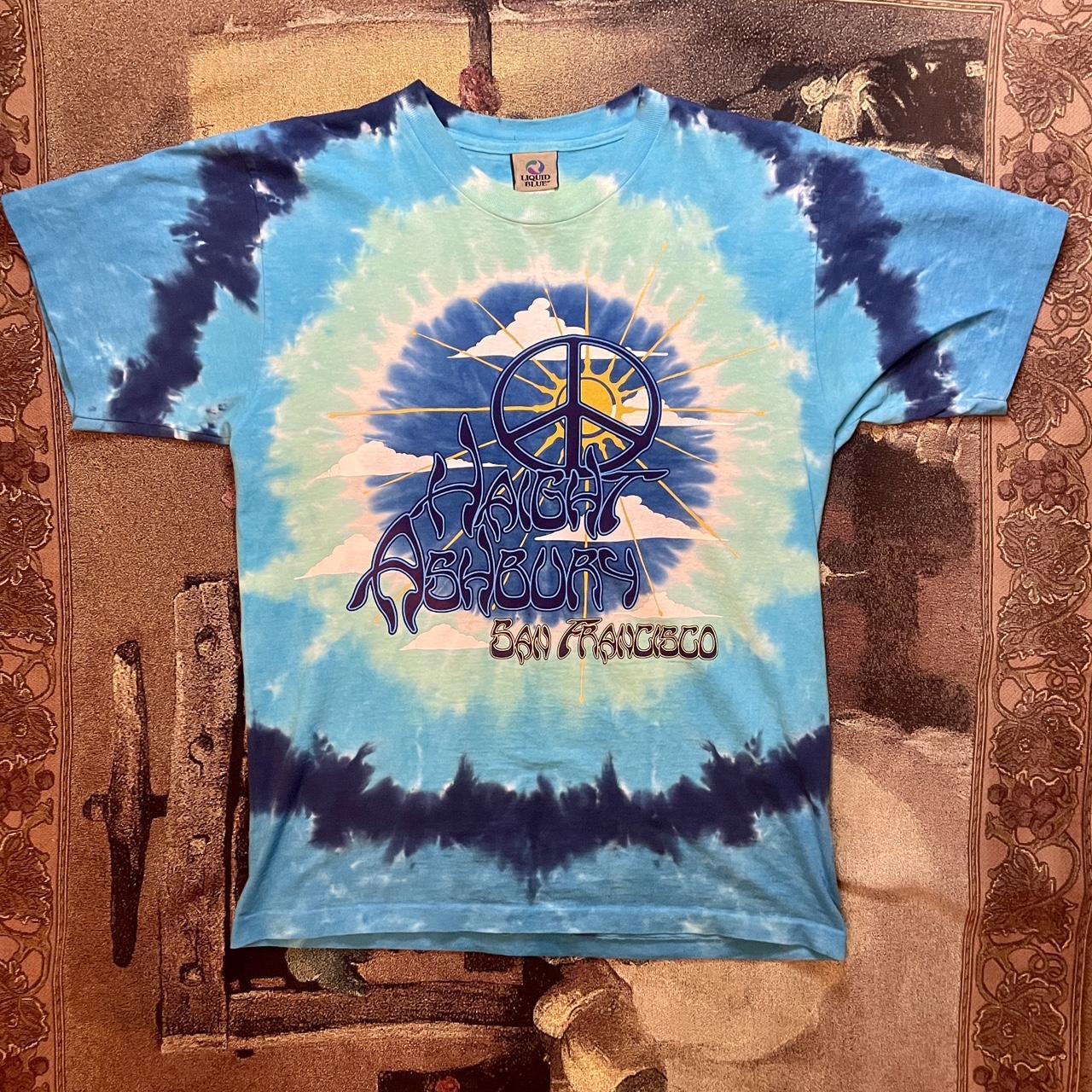Vintage Y2K 2004 Liquid Blue Haight Ashbury San Francisco Single Stitch Tee Shirt •