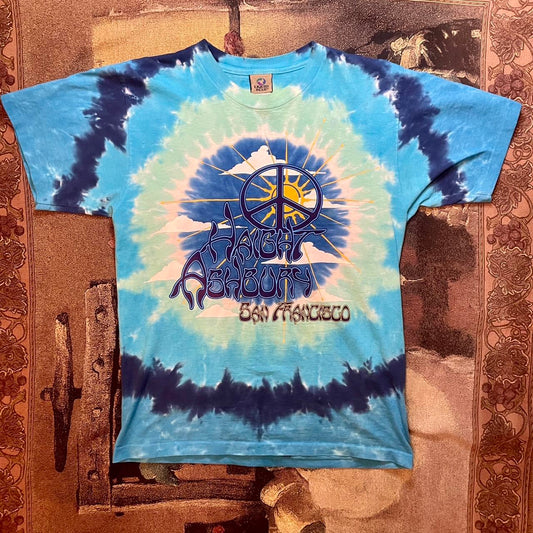 Vintage Y2K 2004 Liquid Blue Haight Ashbury San Francisco Single Stitch Tee Shirt •