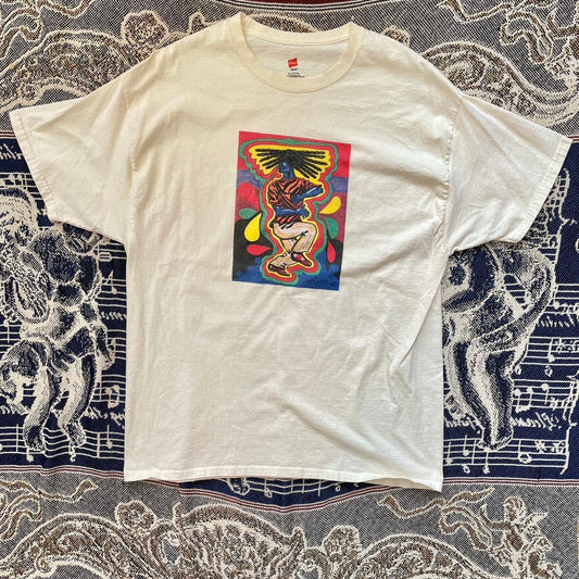 Y2K Dancing Man Artwork Tee-Shirt on Hanes Tag •