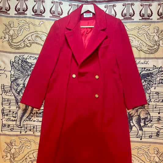 Vintage 1970s J.G.HOOK Double Breasted 100% Wool Trench Coat Made in USA ILGWU Union Made