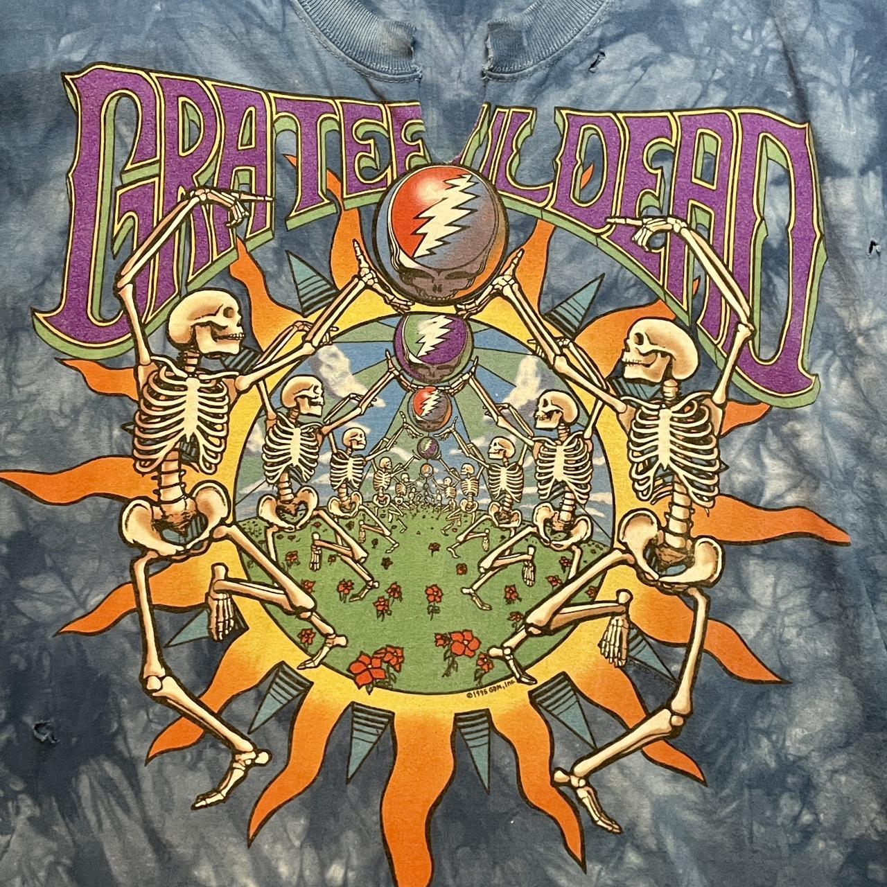 Vintage 1995 Grateful Dead Summer Tour on Liquid Blue Tie-Dye Made in USA Double Stitch •