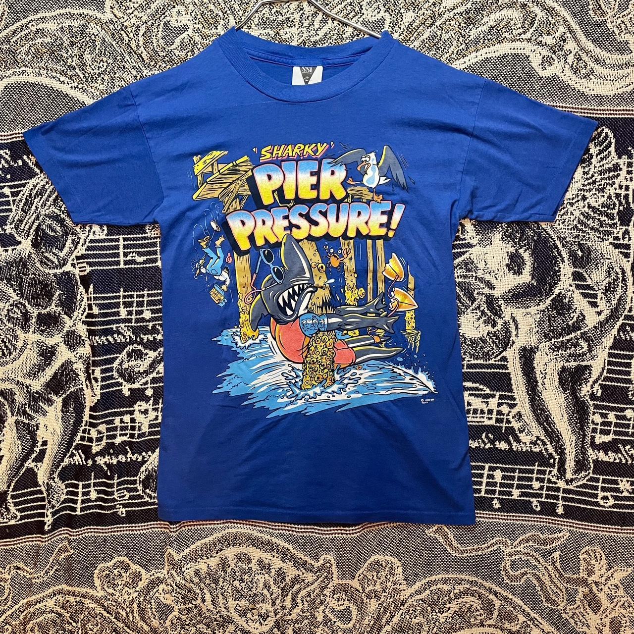Vintage 1990s “Sharky Pier Pressure” Graphic Tee Shirt on SSI Tag •